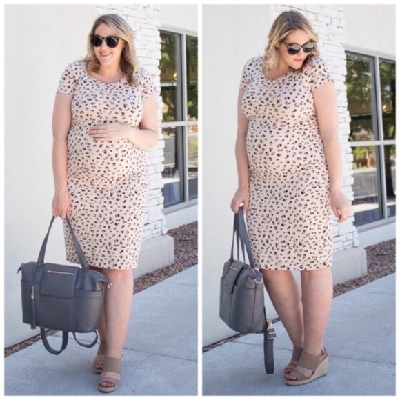Ingrid & Isabel Maternity Tan Leopard Dress - Picture 1 of 6